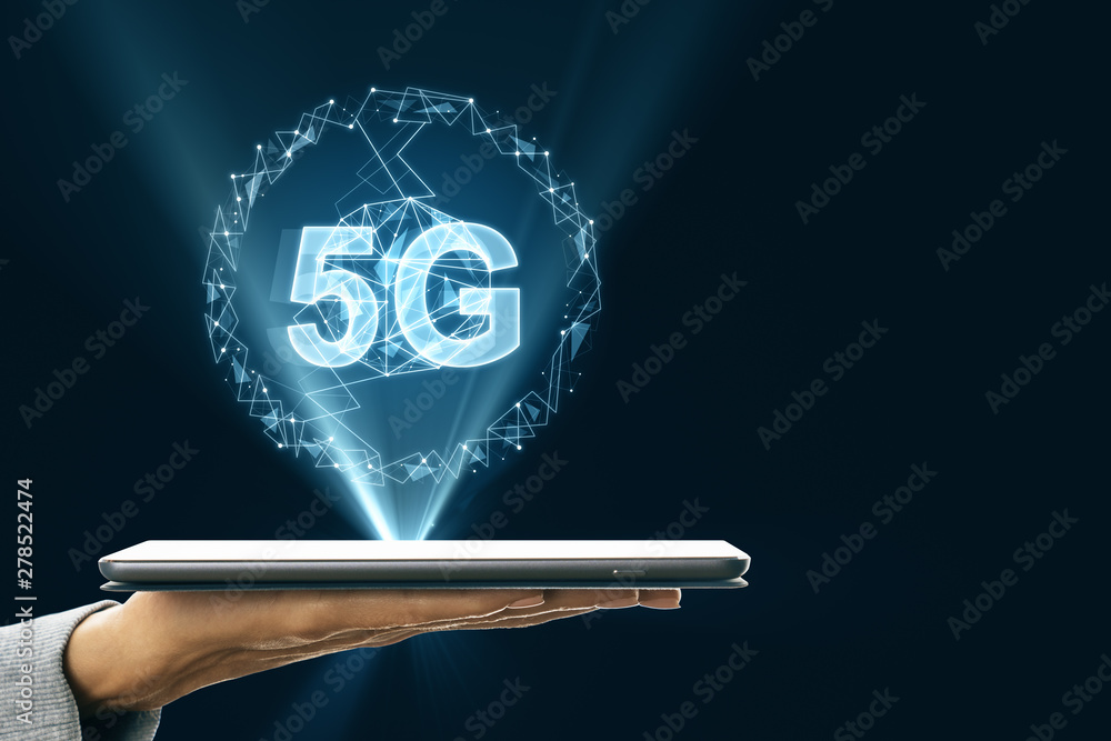 Poster glowing 5g net