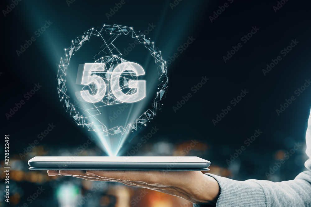 Poster glowing 5g net