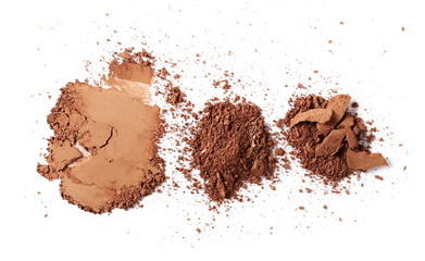Face powder makeup isolated on white background, top view