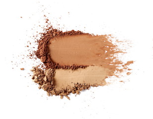 Face powder makeup isolated on white background, top view