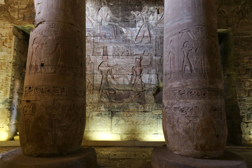 Scene from Abydos Temple in Madfuna, Egypt