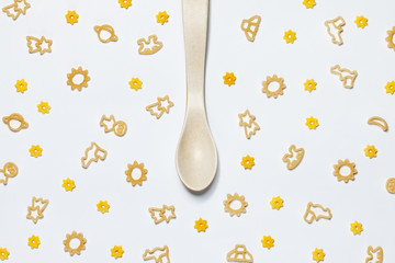 Baby macaroni food concept