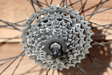 Pignon arrière d'une roue de vélo