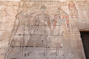 Scene from Abydos Temple in Madfuna, Egypt