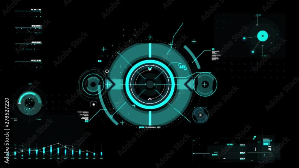 Poster target pointer and futuristic user interface hud gui digital text number element for cyber technolog