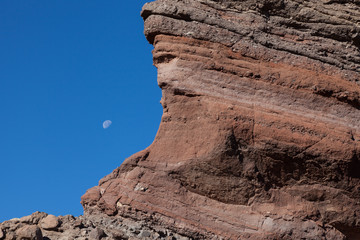 Volcanic rock  Cinchado or Finger of God in Teide National Park on the edge of Las Caniadas on the island of Tenerife in the Canary Islands