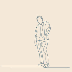  sketch with lines, the guy is