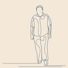 Fototapeta premium vector, isolated, sketch with lines, guy, man