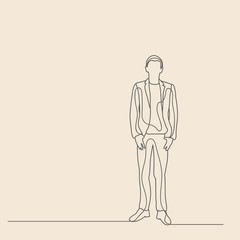 isolated, sketch with lines, guy, man stands