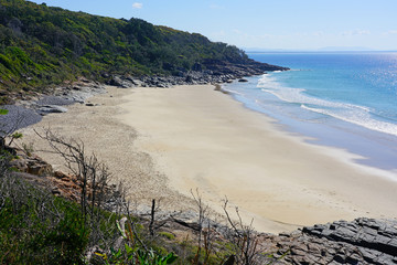 View of the coast in Noosa National Park Headland section in Noosa, Sunshine Coast, Queensland, Australia.