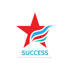 Success - vector logo concept illustration. Abstract leadership symbol. Winner icon. Decorative design element. 