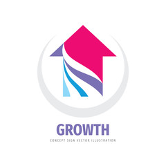 Growth arrow - concept logo vector design. Business trend sign. Progress strategy symbol. 