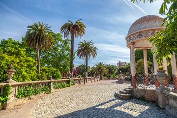 Public garden park, Parc Can Buxeres in Hospitalet de Llobregat, Catalonia, Spain.