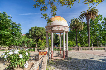 Public garden park, Parc Can Buxeres in Hospitalet de Llobregat, Catalonia, Spain.