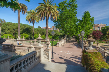 Public garden park, Parc Can Buxeres in Hospitalet de Llobregat, Catalonia, Spain.