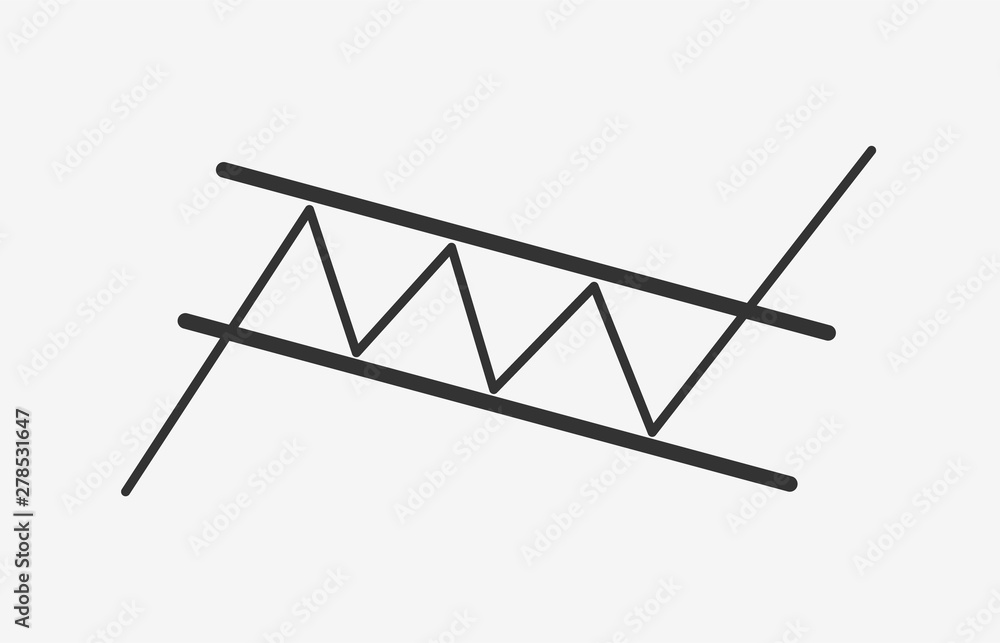 Poster bullish rectangle - continuation price chart pattern vector icon. figure technical analysis. strong 