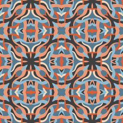 Abstract background seamless pattern. Carpet ethnic ornament. Mandala boho style. Vector illustration. Graphic design.
