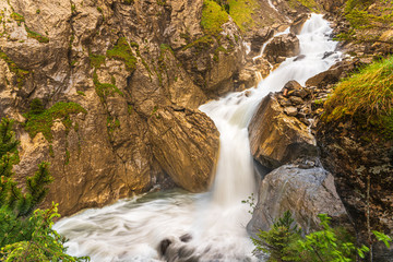Canyon with wild part of the Schwarzbach river close to Kandersteg