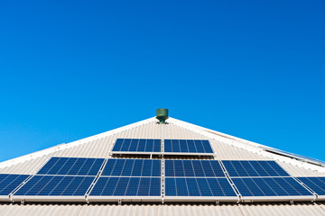 Solar panel installed on house roof