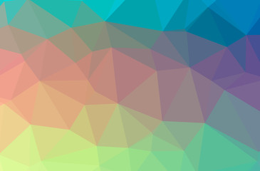 Illustration of abstract Blue, Green And Brown horizontal low poly background. Beautiful polygon design pattern.