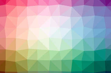 Illustration of abstract Green, Pink, Red, Yellow horizontal low poly background. Beautiful polygon design pattern.