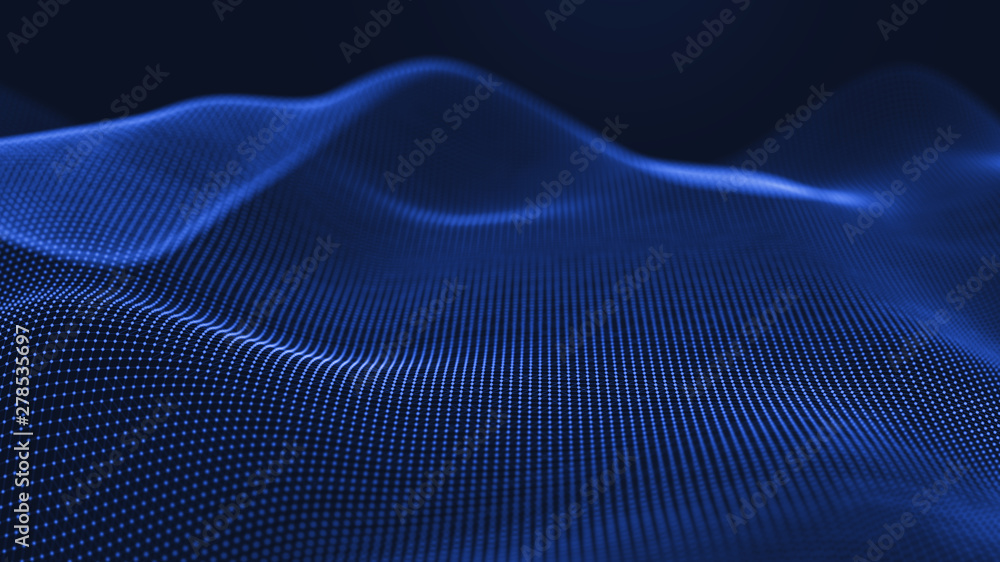 Poster 3d abstract digital technology background. futuristic sci-fi user interface concept with gradient do
