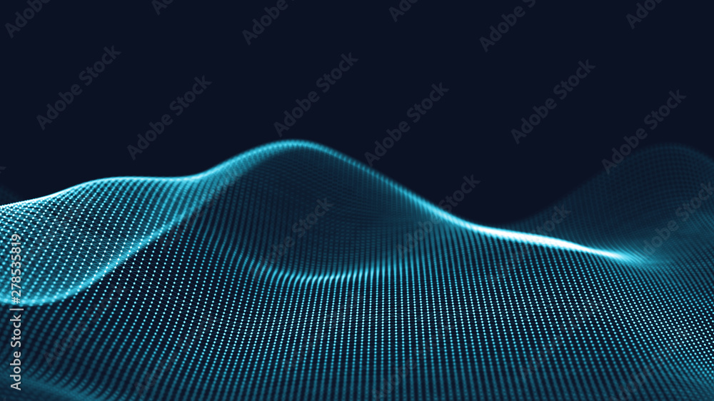 Poster 3d abstract digital technology background. futuristic sci-fi user interface concept with gradient do