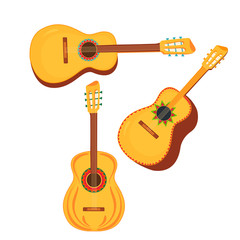 Naklejka premium Set of traditional Mexican musical instruments guitar and guitarron