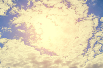 Beautiful sky with clouds and sunlight
