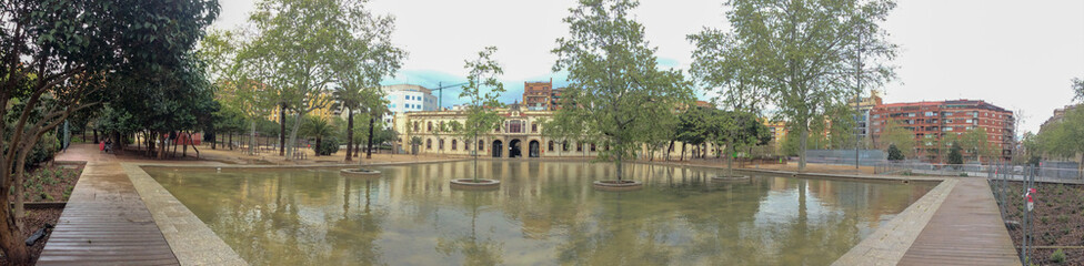 Fototapeta na wymiar Panorama photo, Barcelona Spain