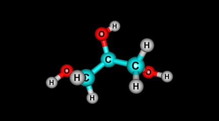 Fototapeta premium Glycerol molecular structure isolated on black