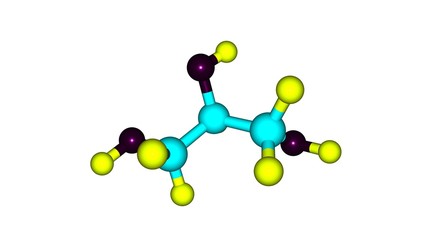 Glycerol molecular structure isolated on white