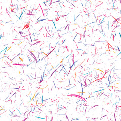 Multicolored grungy recycled speckled elements natural paper terrazzo camouflage textured surface seamless repeat vector pattern swatch