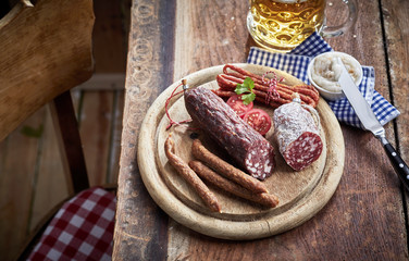 Assortment of wild venison spicy sausages