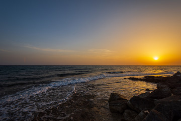 Adriatic sea. Ostuni, Puglia. Sunrise. Renowned seaside resort located in the heart of Salento....