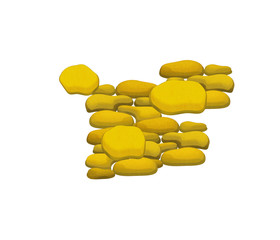 Cartoon nature element stone pathway on white background illustration for children