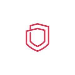 geometric shield logo vector icon illustration line outline monoline