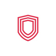 geometric shield logo vector icon illustration line outline monoline