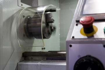 The machining safety guard and emergency stop button for lathe machine