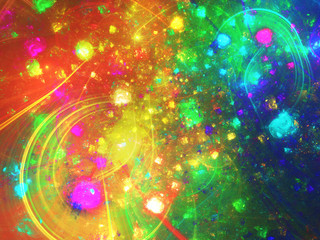 Obraz premium rainbow abstract fractal background 3d rendering illustration