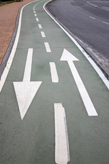 Arrows on Cycle Path