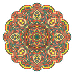 Vector round abstract circle. Mandala style. Decorative element, colored circular design element.