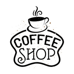 Beautiful retro Coffee Shop logo template vector