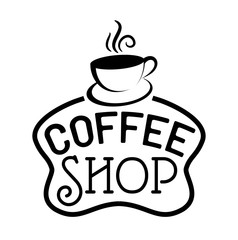 Beautiful retro Coffee Shop logo template vector