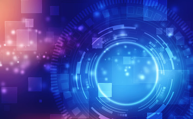 Tech circle and technology background, Abstract technology background Hi-tech communication concept, futuristic digital innovation background