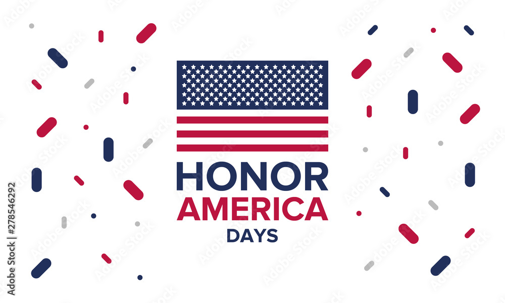 Wall mural honor america days. united states patriotic design. usa flag. period in june and july from flag day 