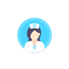 nurse vector icon, flat style