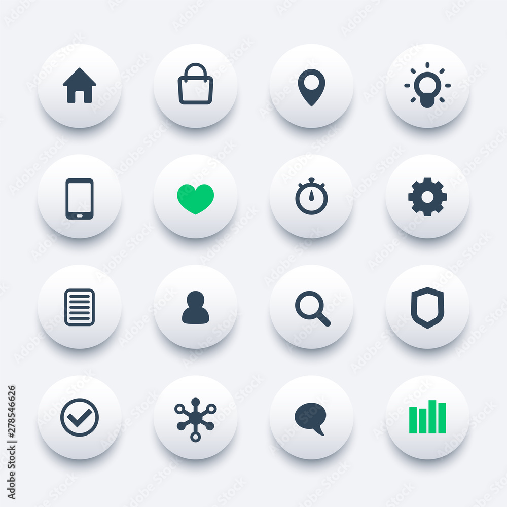 Poster basic web icons set for apps and websites