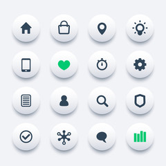 Basic web icons set for apps and websites