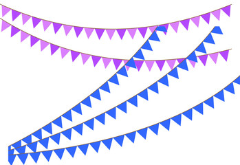Obraz premium Colored flags on rope decorations icons